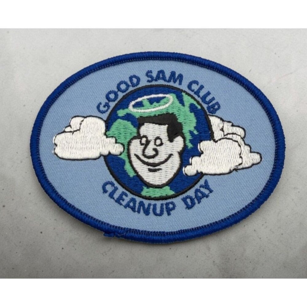 Vintage Good Sam RV Club Patch Cleanup Day Oval Earth Travel Souvenir Unused